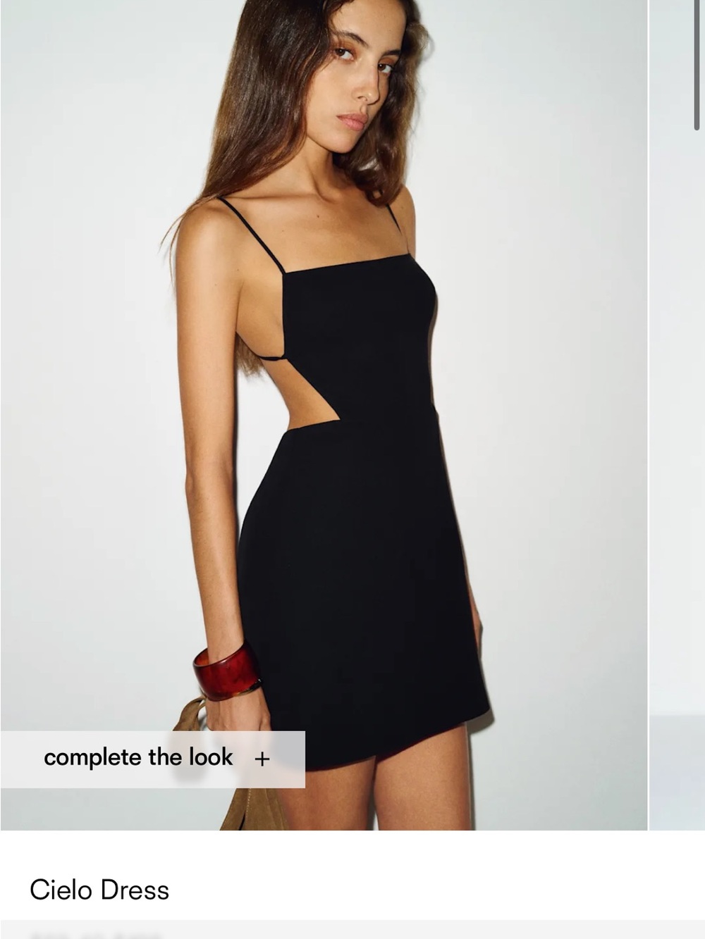 Cielo Black Spaghetti-Strap Cutout Mini Dress